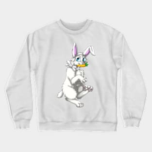 Bobtail BunnyCat: White (White) Crewneck Sweatshirt